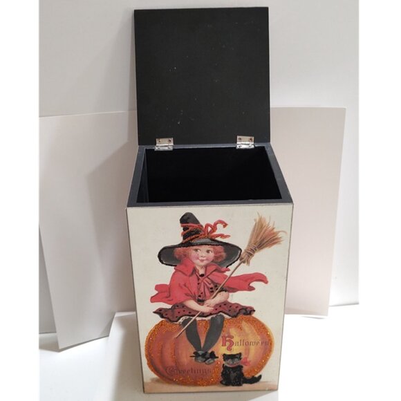 Annie Schickel Halloween Vintage Style Wood Box - Primitives by Kathy - Picture 6 of 7